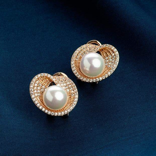 16MM FASHION NATURAL golden round Sea Shell Pearl gold earrings Cultured  Wedding $18.15 - PicClick AU